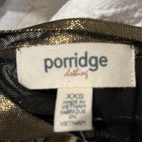 Porridge clothing gold shimmer‎ sheer top, size XXS, NWT - Picture 11 of 14